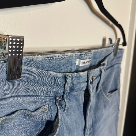 Good American Women's Good Leg Light Wash Skinny Jeans Raw Hem Size 6 28 - Picture 5 of 13